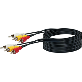 Kabel, Cinch-A/V-Verbindungskabel 5 m 3 Stecker/3 Stecker schwarz