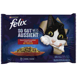 Katzen-Nassfutter »Felix So gut wie es aussieht«, Huhn/Rind