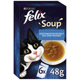 Katzen-Nassfutter »Felix Soup«, Fisch, 6 x 48g