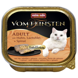 Katzen-Nassfutter, Huhn/Lachs/Spinat, 100 g