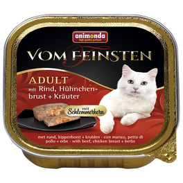 Katzen-Nassfutter, Kräuter/Rind/Hühnchen, 100 g
