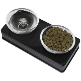 Katzennapf, Style Glass Diner, schwarz, 2 X 400 ml Katzennapf, Style Glass Diner, schwarz, 2 X 400 ml