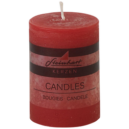 Kerze »Raureif«, rubinrot, rustikal/einfarbig, 1 Stück