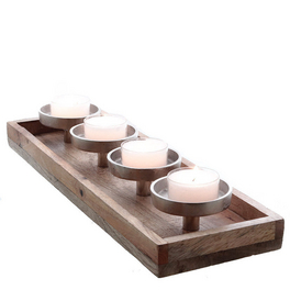 Kerzenhalter, holzfarben, Holz, BxL: 15 x 47 cm Kerzenhalter, holzfarben, Holz, BxL: 15 x 47 cm