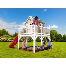 Kinderspielhaus »Liam«, BxHxT: 377 x 291 x 255 cm, Holz, braun/weiß/rot