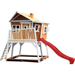 Kinderspielhaus »Max«, BxHxT: 432 x 288 x 193 cm, Holz, braun/weiß/rot