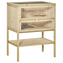 Kleintierkäfig, BxHxT: 40 x 80 x 60 cm, Tannenholz/Stahl