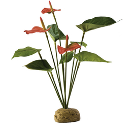 Kunstpflanze, Regenwaldpflanze Flamingoblume, grün, für Aquarien/Terrarien
