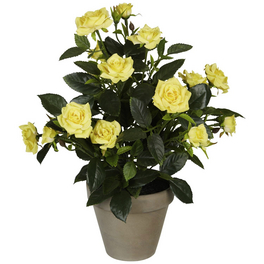 Kunstpflanze, Rosenstrauch, gelb