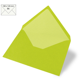 Kuvert »B6«, lindgrün, BxL: 122 x 181 mm, 5 Stück