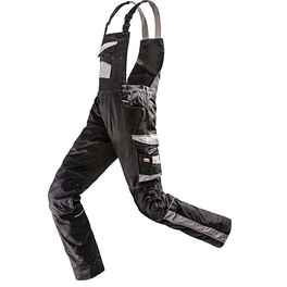 Latzhose »EVO«, Polyester/Baumwolle/Polyamid/Elastan, schwarz/grau
