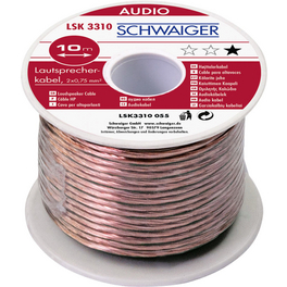 Lautsprecherkabel, 10 m 0,75 mm transparent