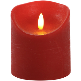 LED-Kerze »3D Rustic FLAME«, Ø 9 cm, rot, Timer