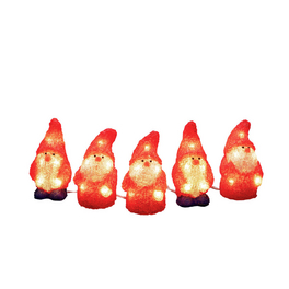 LED-Weihnachtsmann, 5er-Set, Stecker, rot