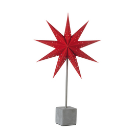 Leuchtstern »HARD«, rot, ø 35 cm, Höhe 58 cm, Zuleitung mit EIN/ AUS- Schalter, E14, 230V