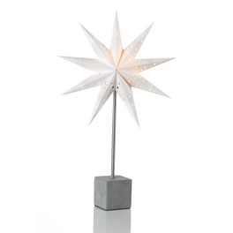 Leuchtstern »HARD«, weiß, ø 35 cm, Höhe 58cm,Zuleitung mit EIN/ AUS- Schalter, E14, 230V