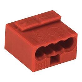 Micro-Dosenklemme, Rot, 4-polig, Anschlussquerschnitt 0,6 - 0,8 mm²