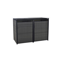 Mülltonnenbox, rechteckig, Aluminium/Stahl/Kunststoffgeflecht, graphit/grau