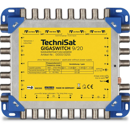 TechniSat Einkabellösung, Anschlüsse: 4 Sat-Receiver, 1 terrestrischer, 2  Kabel 