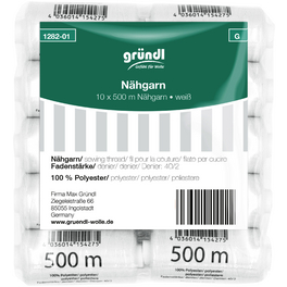 Nähgarn, weiß, Polyester