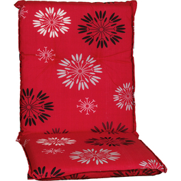 Niederlehnerauflage »Barcelona«, rot, Blumen, BxL: 50 x 101 cm