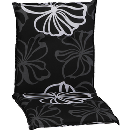 Niederlehnerauflage »Barcelona«, schwarz/weiß, Blumen, BxL: 50 x 101 cm