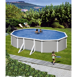 Ovalpool, grau/weiß, BxHxL: 375 x 120 x 610 cm Ovalpool, grau/weiß, BxHxL: 375 x 120 x 610 cm