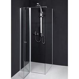 Pendeltür »Vital 5«, mit Wand, Höhe: 200 cm, transparent/silberfarben, Scheibenstärke: 5 mm