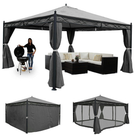 Pergola »MVG-HA014«, 4 x 4 m, 7-cm-Stahl-gestell mit Seitenwand und Moskitonetz