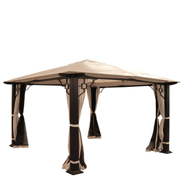 Pergola »MVG-HA017«, 3,5 x 3,5 m, 12-cm-Luxus-Alu-Gestell mit Seitenwand und Moskitonetz