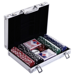 Pokerkoffer, bunt, Kunststoff/Aluminium