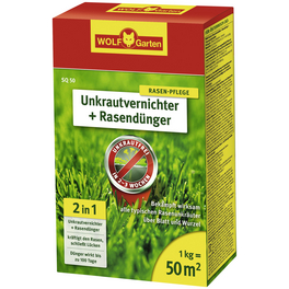 Rasendünger & Unkrautvernichter »Plus Rasendünger SQ 50«, 1 kg, für 50 m², schützt vor Unkraut