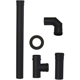 Rauchrohr-Set, ØxL: 8 x 25 cm, Stärke: 2 mm, Stahl
