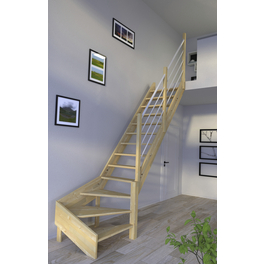 Raumspartreppe »Korfu«, Fichtenholz, 13 Stufen, max. Geschosshöhe 300 cm
