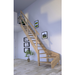 Raumspartreppe »Rhodos«, Eichenholz, 13 Stufen, max. Geschosshöhe 300 cm