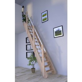 Raumspartreppe »Samos«, Buchenholz, 12 Stufen, max. Geschosshöhe 285 cm Raumspartreppe »Samos«, Buchenholz, 12 Stufen, max. Geschosshöhe 285 cm