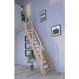 Raumspartreppe »Samos«, Buchenholz, 12 Stufen, max. Geschosshöhe 285 cm Raumspartreppe »Samos«, Buchenholz, 12 Stufen, max. Geschosshöhe 285 cm