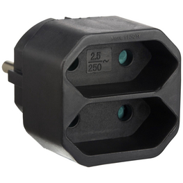 Reiseadapter, schwarz, Kunststoff