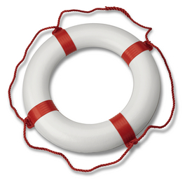 Rettungsring, weiß/rot, für: Dekoration