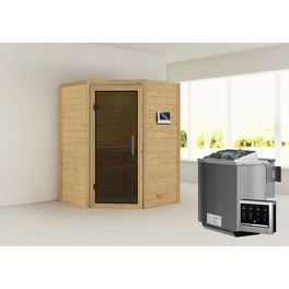 Sauna »Franka«, inkl. 9 kW Bio-Kombi-Saunaofen mit externer Steuerung, für 3 Personen