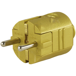 Schutzkontakt-Stecker, 250 V, Gold