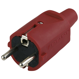 Schutzkontakt-Stecker, 250 V, Rot