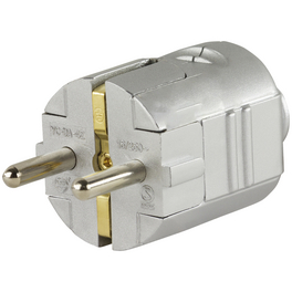 Schutzkontakt-Stecker, 250 V, Silber