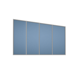 Seitenwand, Breite: 400 cm, Aluminium, grau