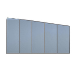 Seitenwand, Breite: 500 cm, Aluminium, grau