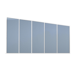 Seitenwand, Breite: 500 cm, Aluminium, weiß