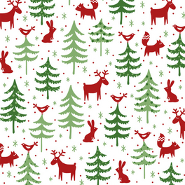 Serviette, Weihnachtsbaum, 20 Stk., 33x33 cm, bunt