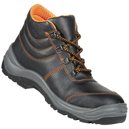 Sicherheitsstiefel, S3, Leder, 42, Schwarz | Orange