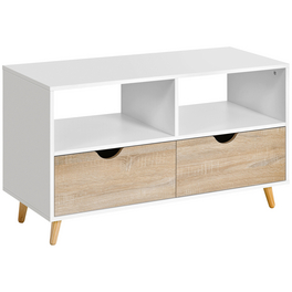 Sideboard, BxH: 39 x 58 cm, weiß/natur