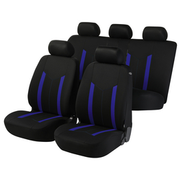 Sitzbezüge Universal für Auto, aus Kunstleder und Polyester, schwarz